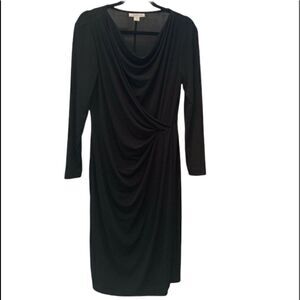 Coldwater Creek Black Cowl Neck Wrap Dress